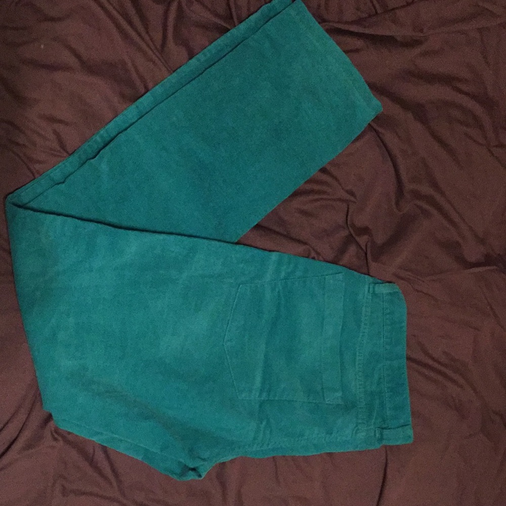 Teal J crew factory corduroy matchstick pants